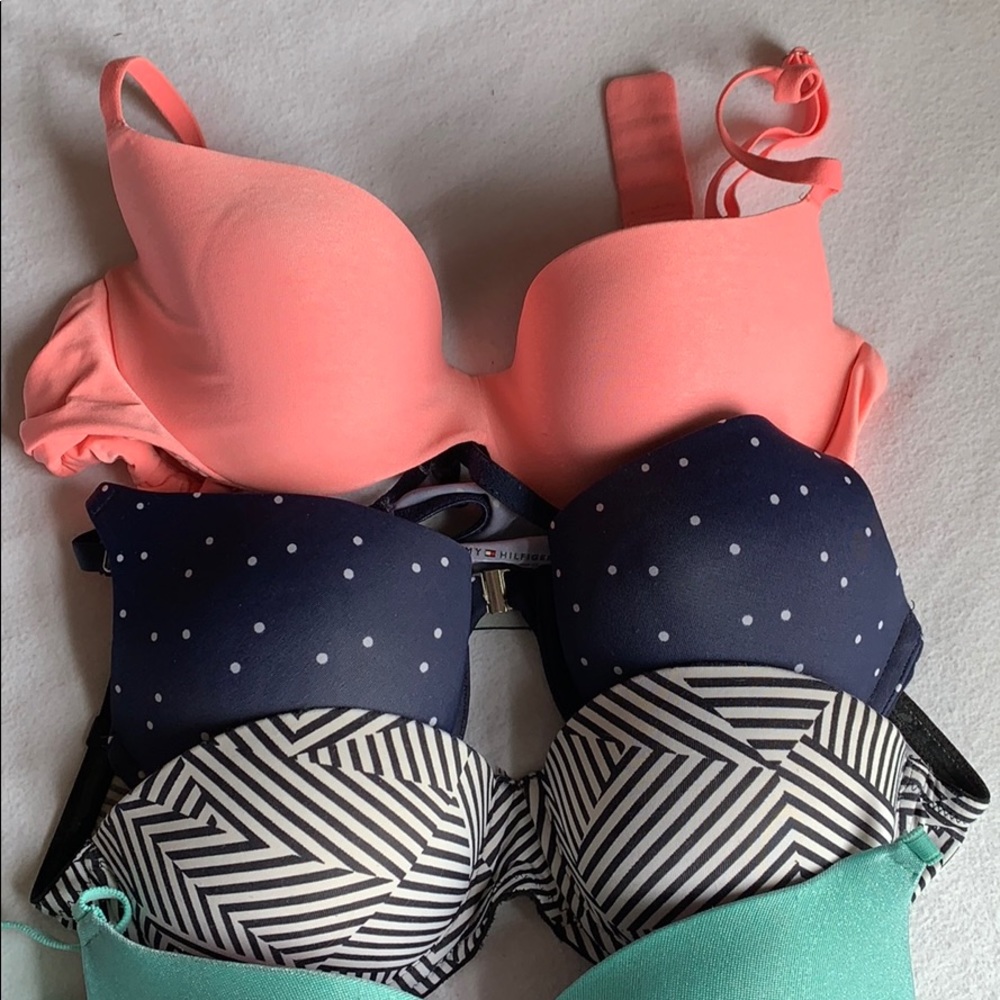 Victoria secret bras; polka dot is tommy